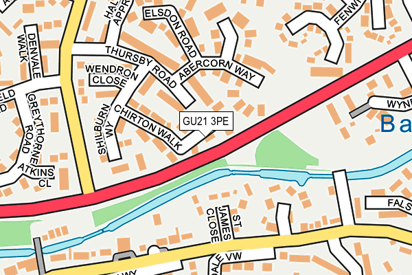 GU21 3PE map - OS OpenMap – Local (Ordnance Survey)