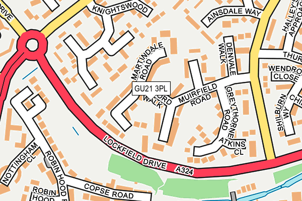 GU21 3PL map - OS OpenMap – Local (Ordnance Survey)
