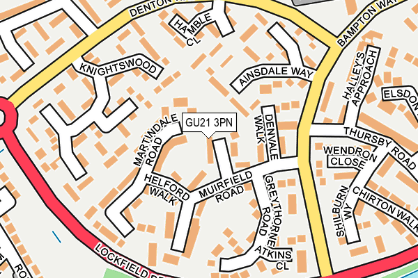 GU21 3PN map - OS OpenMap – Local (Ordnance Survey)