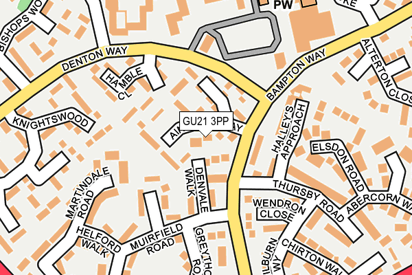 GU21 3PP map - OS OpenMap – Local (Ordnance Survey)