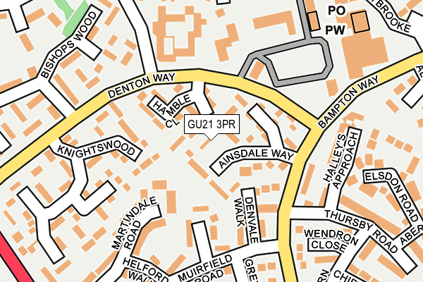 GU21 3PR map - OS OpenMap – Local (Ordnance Survey)