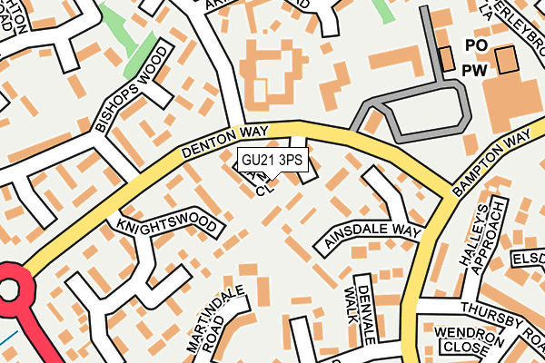 GU21 3PS map - OS OpenMap – Local (Ordnance Survey)