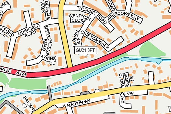 GU21 3PT map - OS OpenMap – Local (Ordnance Survey)