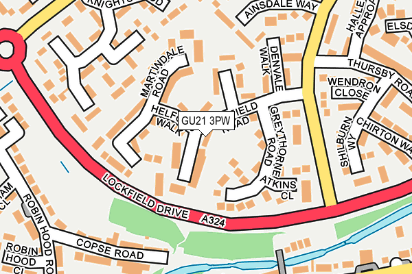 GU21 3PW map - OS OpenMap – Local (Ordnance Survey)