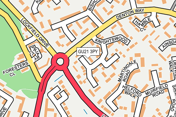 GU21 3PY map - OS OpenMap – Local (Ordnance Survey)