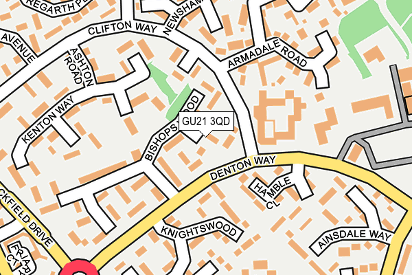 GU21 3QD map - OS OpenMap – Local (Ordnance Survey)