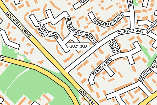 GU21 3QX map - OS OpenMap – Local (Ordnance Survey)