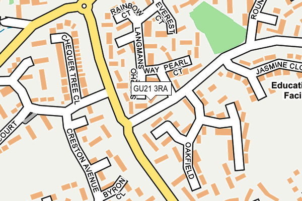 GU21 3RA map - OS OpenMap – Local (Ordnance Survey)