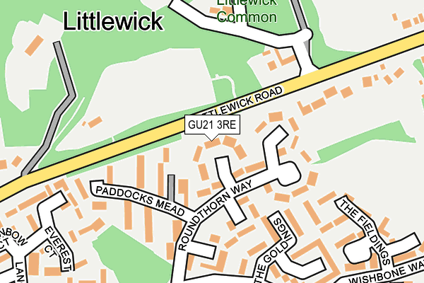 GU21 3RE map - OS OpenMap – Local (Ordnance Survey)