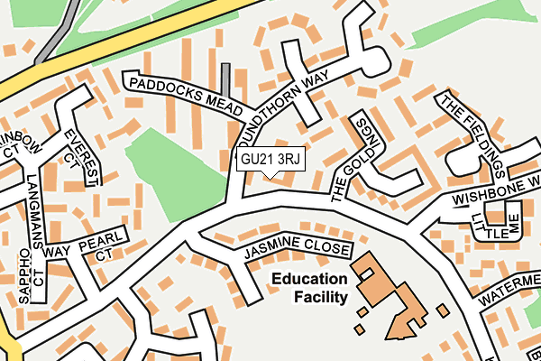 GU21 3RJ map - OS OpenMap – Local (Ordnance Survey)