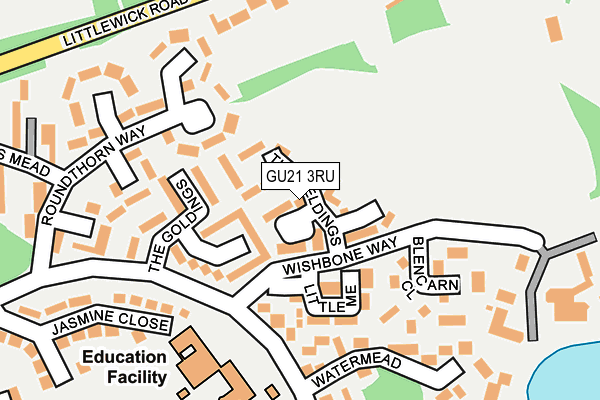 GU21 3RU map - OS OpenMap – Local (Ordnance Survey)