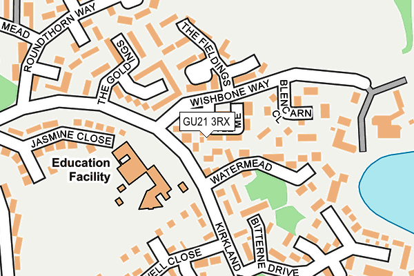 GU21 3RX map - OS OpenMap – Local (Ordnance Survey)