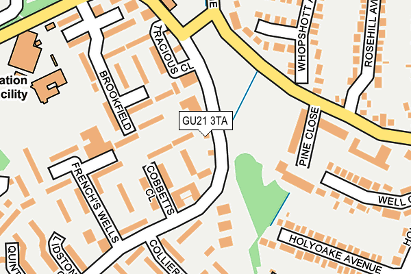 GU21 3TA map - OS OpenMap – Local (Ordnance Survey)