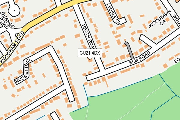 GU21 4DX map - OS OpenMap – Local (Ordnance Survey)
