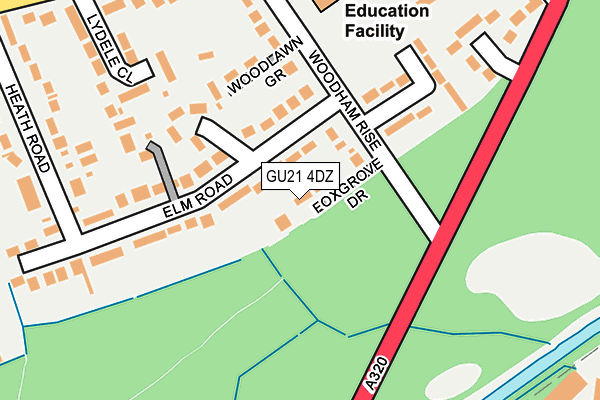 GU21 4DZ map - OS OpenMap – Local (Ordnance Survey)