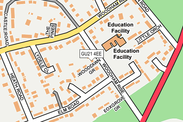 GU21 4EE map - OS OpenMap – Local (Ordnance Survey)