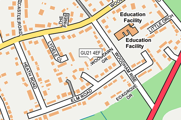 GU21 4EF map - OS OpenMap – Local (Ordnance Survey)