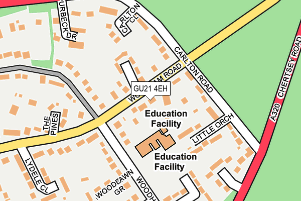 GU21 4EH map - OS OpenMap – Local (Ordnance Survey)