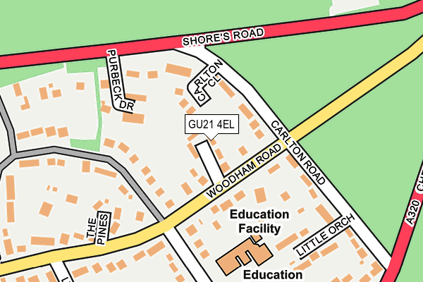 GU21 4EL map - OS OpenMap – Local (Ordnance Survey)