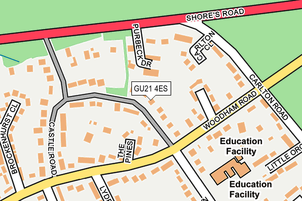 GU21 4ES map - OS OpenMap – Local (Ordnance Survey)