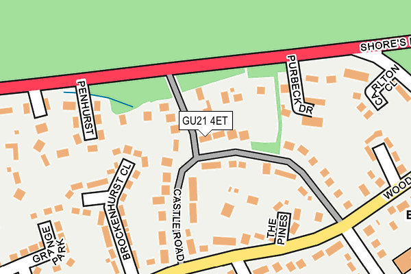 GU21 4ET map - OS OpenMap – Local (Ordnance Survey)