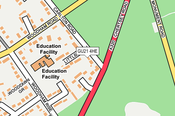 GU21 4HE map - OS OpenMap – Local (Ordnance Survey)