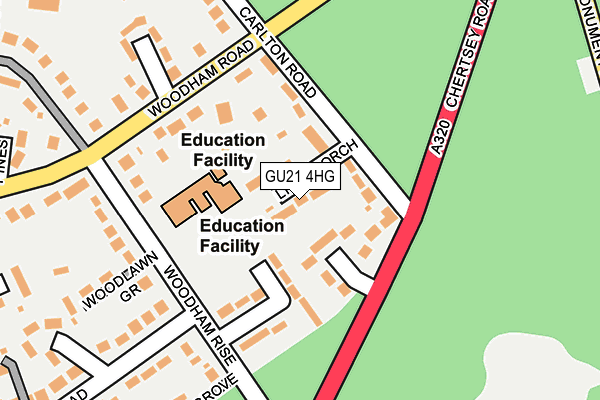 GU21 4HG map - OS OpenMap – Local (Ordnance Survey)