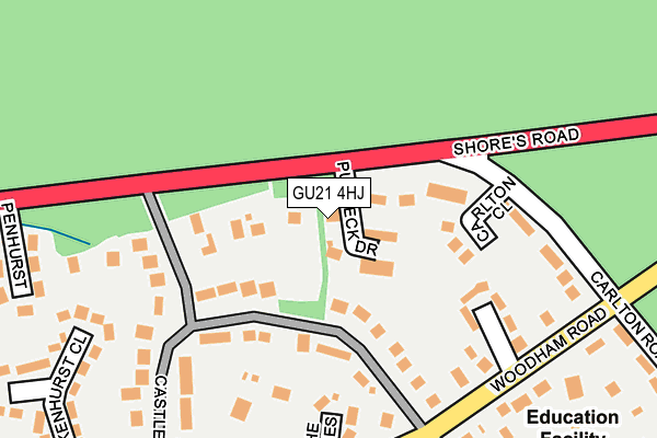 GU21 4HJ map - OS OpenMap – Local (Ordnance Survey)