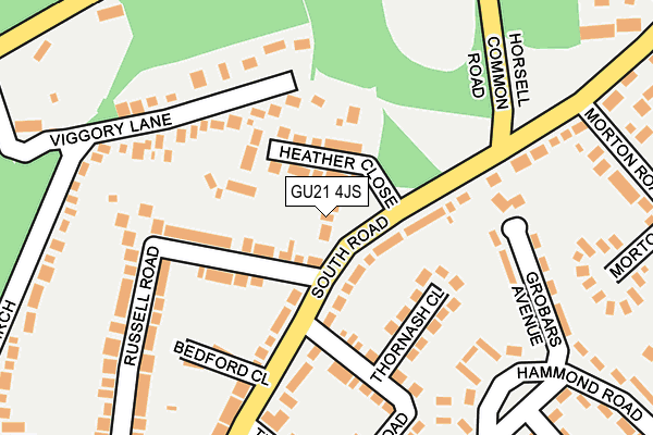 GU21 4JS map - OS OpenMap – Local (Ordnance Survey)