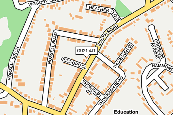 GU21 4JT map - OS OpenMap – Local (Ordnance Survey)