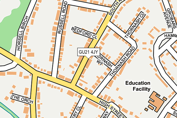 GU21 4JY map - OS OpenMap – Local (Ordnance Survey)