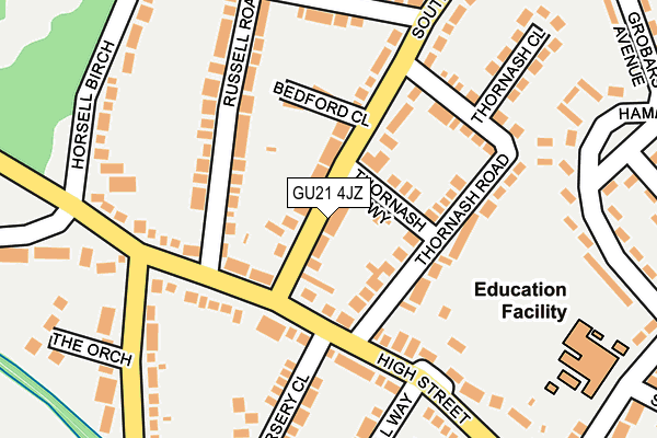 GU21 4JZ map - OS OpenMap – Local (Ordnance Survey)