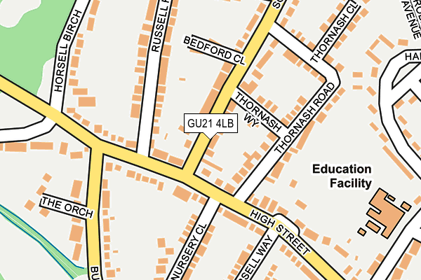 GU21 4LB map - OS OpenMap – Local (Ordnance Survey)