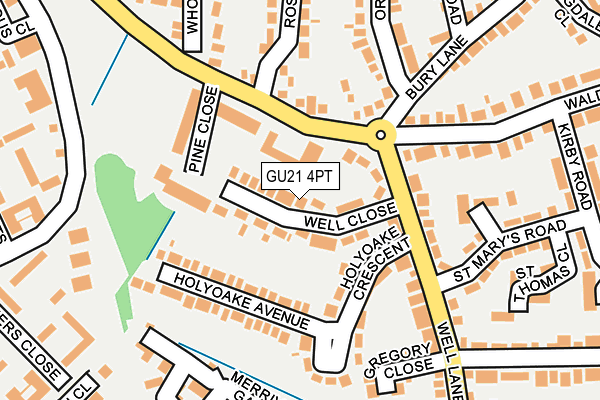 GU21 4PT map - OS OpenMap – Local (Ordnance Survey)