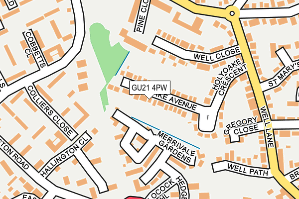 GU21 4PW map - OS OpenMap – Local (Ordnance Survey)