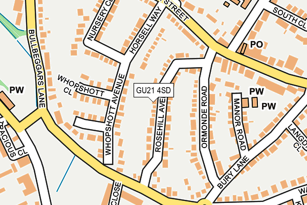 GU21 4SD map - OS OpenMap – Local (Ordnance Survey)
