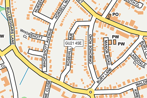GU21 4SE map - OS OpenMap – Local (Ordnance Survey)