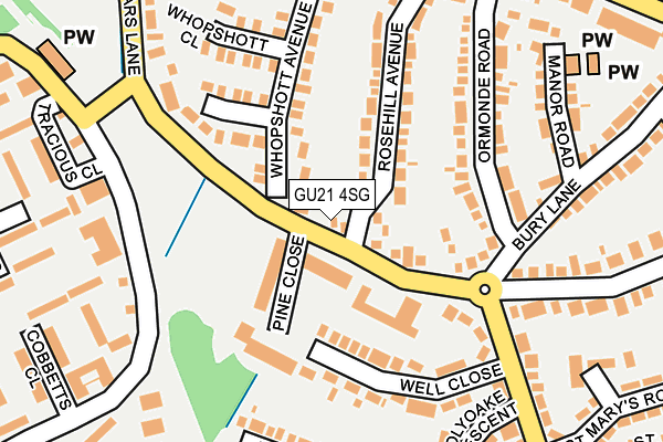 GU21 4SG map - OS OpenMap – Local (Ordnance Survey)