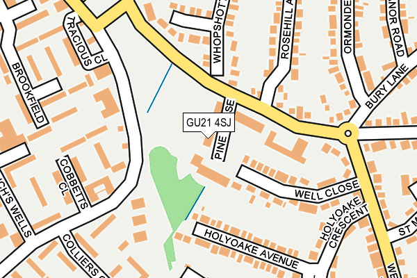 GU21 4SJ map - OS OpenMap – Local (Ordnance Survey)