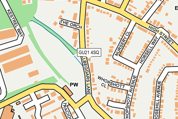 GU21 4SQ map - OS OpenMap – Local (Ordnance Survey)