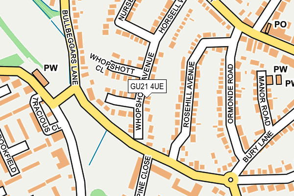 GU21 4UE map - OS OpenMap – Local (Ordnance Survey)