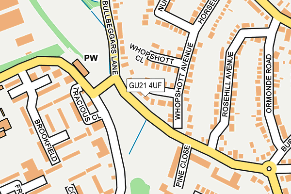 GU21 4UF map - OS OpenMap – Local (Ordnance Survey)