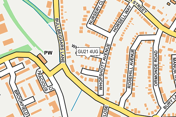 GU21 4UG map - OS OpenMap – Local (Ordnance Survey)