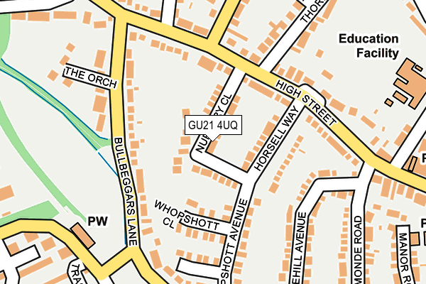 GU21 4UQ map - OS OpenMap – Local (Ordnance Survey)