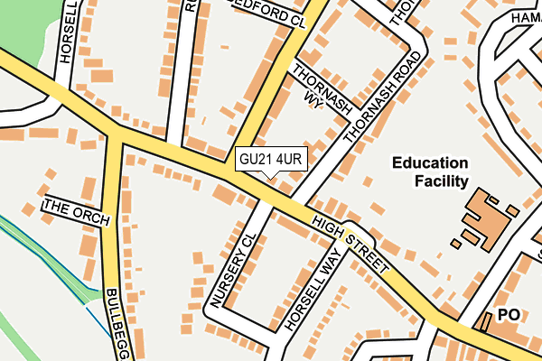 GU21 4UR map - OS OpenMap – Local (Ordnance Survey)