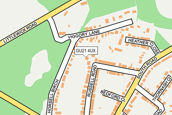 GU21 4UX map - OS OpenMap – Local (Ordnance Survey)