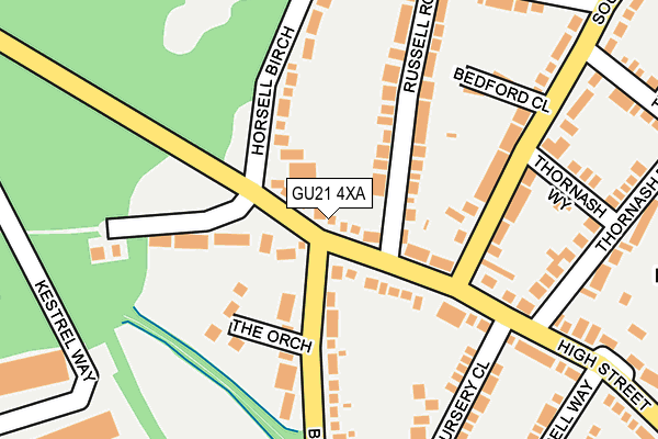 GU21 4XA map - OS OpenMap – Local (Ordnance Survey)