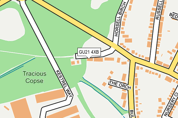 GU21 4XB map - OS OpenMap – Local (Ordnance Survey)