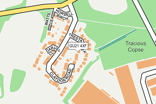 GU21 4XF map - OS OpenMap – Local (Ordnance Survey)