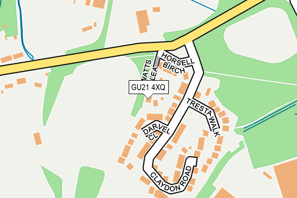 GU21 4XQ map - OS OpenMap – Local (Ordnance Survey)